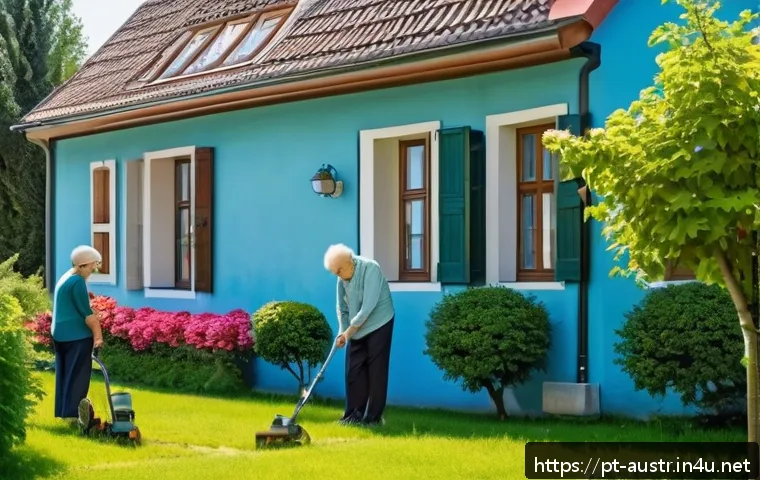 오스트리아의 특이한 법률 - A peaceful Austrian residential street scene during quiet hours between 1 pm and 3 pm, showing neigh...